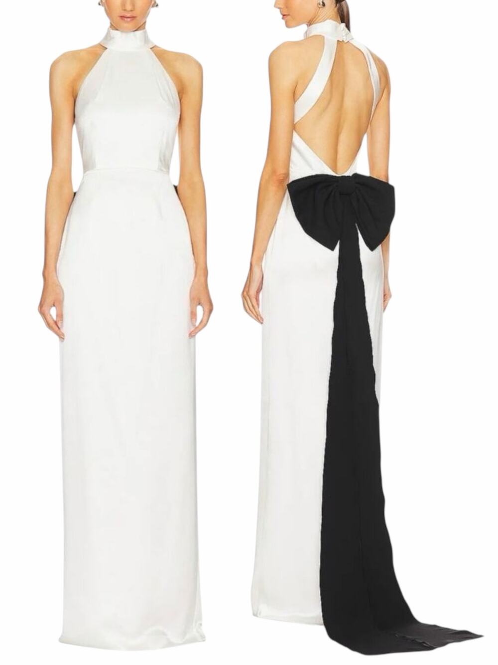 Sans Faff Bristol Bow Evening Gown Bridal Dress Wedding Satin White Size M